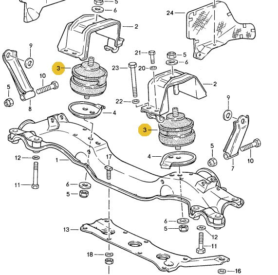Porsche 928 Motorsports Solid Rubber Engine Mounts 928M RBRMNT 928M.RBRMNT  928MRBRMNT