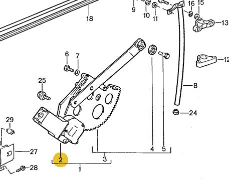 928 624 013 03 - Window Motor 10 Teeth 84 to 95 Left - Aftermarket