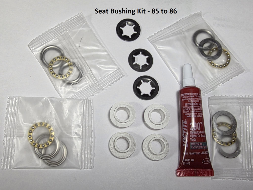Front Seat Bushing Repair Kit - Bushes, Clips & Bearing Set - Porsche 928 - 85 to 86 only