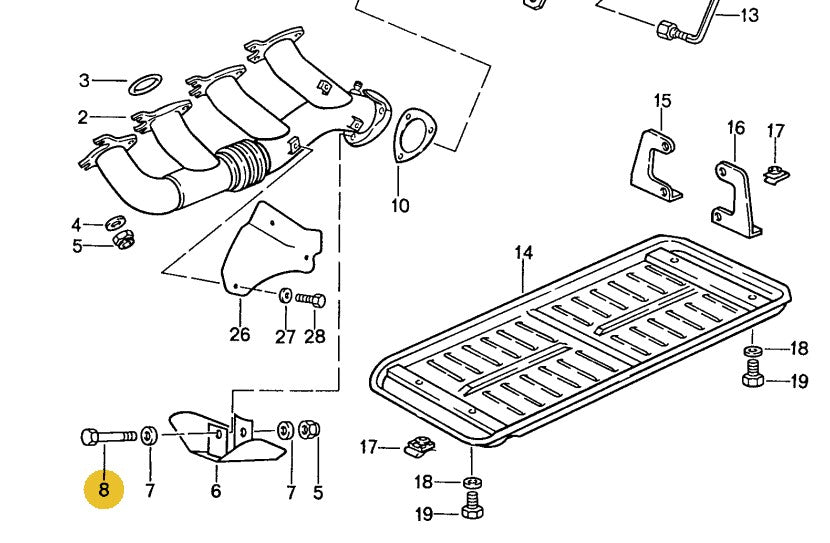 900 074 283 02 - Manifold Bolt 8 x 45 - 83 to 95 - Porsche