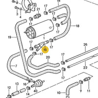 928 201 219 02SS - Y Connector at Charcoal Canister 80 to 95 - Stainless Steel