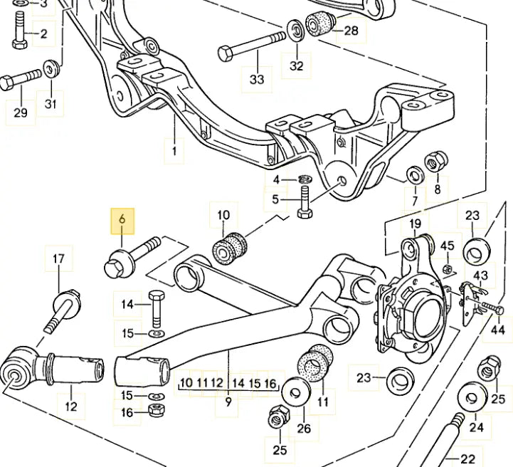 928 331 075 04 - Adjusting Screw for Lower Rear Arm to Cross