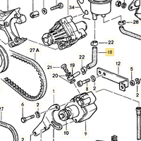928 347 445 07 - PS Hose - Pump to Reservoir - 85-95 - Porsche