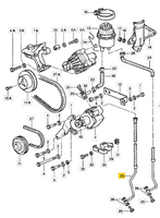 
              928 347 447 08 - Power Steering Hose - Pump to Rack - 85 to 90
            