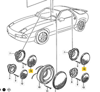 
              928 555 691 00 01C - Pair of 4" Door Speaker Surround and Grill - 89 to 95 - Aftermarket
            