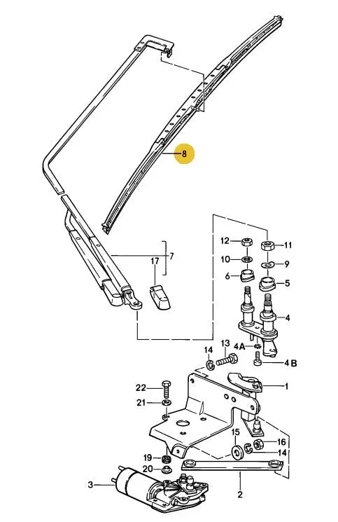 928 628 218 02P - Rear Wiper Blade - Porsche (with pin) - 78 to 95