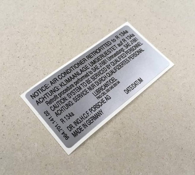 964 701 141 02 - AC Decal - R134a Conversion| 928sRus, Inc. 964 701 141 02 - AC Decal - R134a Conversion| 928sRus, Inc.