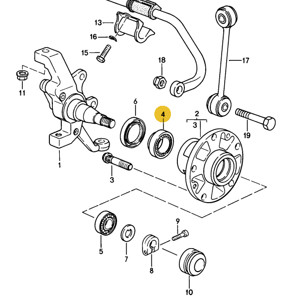 999 059 090 00 - Inside Front Wheel bearing - 78 to 95 - OEM SKF