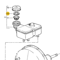 901 355 908 00 - Brake Master Cylinder Reservoir Cap Gasket - 78 to 95