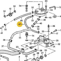 927 106 275 03AM - Hose from Expansion Tank to Rear of Water Bridge - RHD Only 78 to 95 - Aftermarket