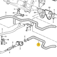 927 574 587 03 - Hose from Heater Valve to Heater Core - RHD Only 78 to 95