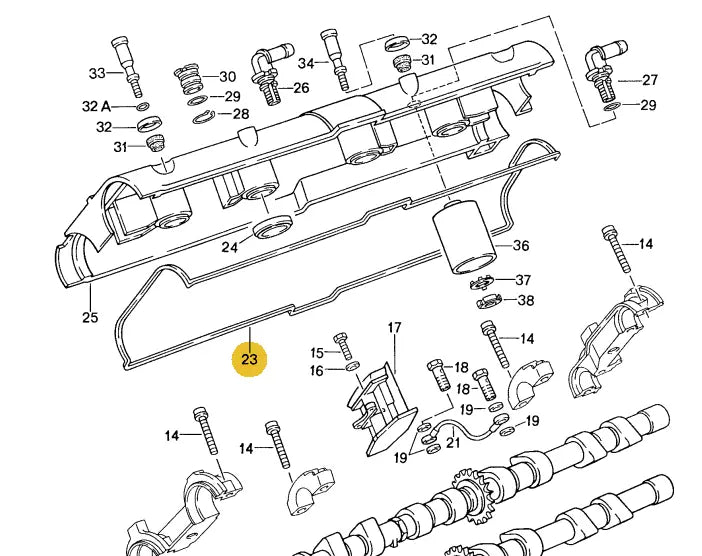 928 104 447 09 - Cam/Valve Cover Gasket 87-95 - OEM| 928sRus, Inc.