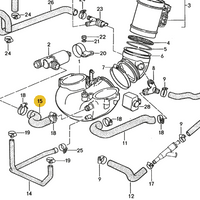 928 110 633 00 - Hose - Idle Stabilizer Valve to Throttle Body Bushing (intake manifold hose) - Porsche - 87 to 95
