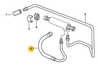 
              928 356 081 02C - Fuel Return Hose Line - 84 to 87.5 - with Fuel Cooler - Adapter to Fuel cooler only
            