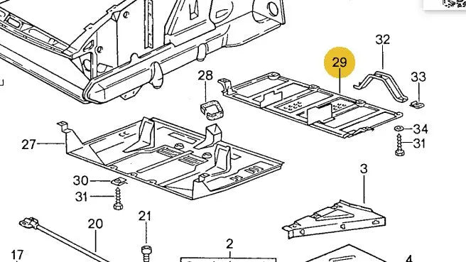 928 504 029 02 - Rear Aluminum Belly Pan/Undertray - 87 to 95
