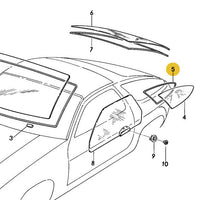 
              928 543 046 04 - Rear Quarter Window Seal Right - with integral spoiler - Porsche
            