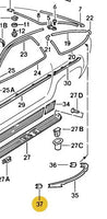 
              Porsche 928 left lower quarter window trim sleeve with spoiler product photo
            