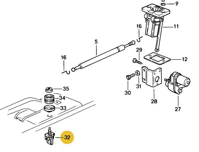 928 613 114 00 - Pull Switch for Rear Hatch - 84 to 95| 928sRus, Inc.