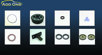 
              A picture of a front main crank seal, oil pump o-ring, O ring for oil pump, cam shaft seal cam gear, aftermarket and oil pump gear. 
            