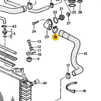 PCG 512 334 02 - Upper Radiator Hose Clamp 59/15 - 78 to 95