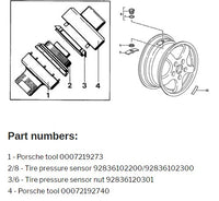 
              Porsche 928 RDK Tire Pressure Sensor Blanking Plates - 2 pieces (1 Wheel) - 89 to 93
            